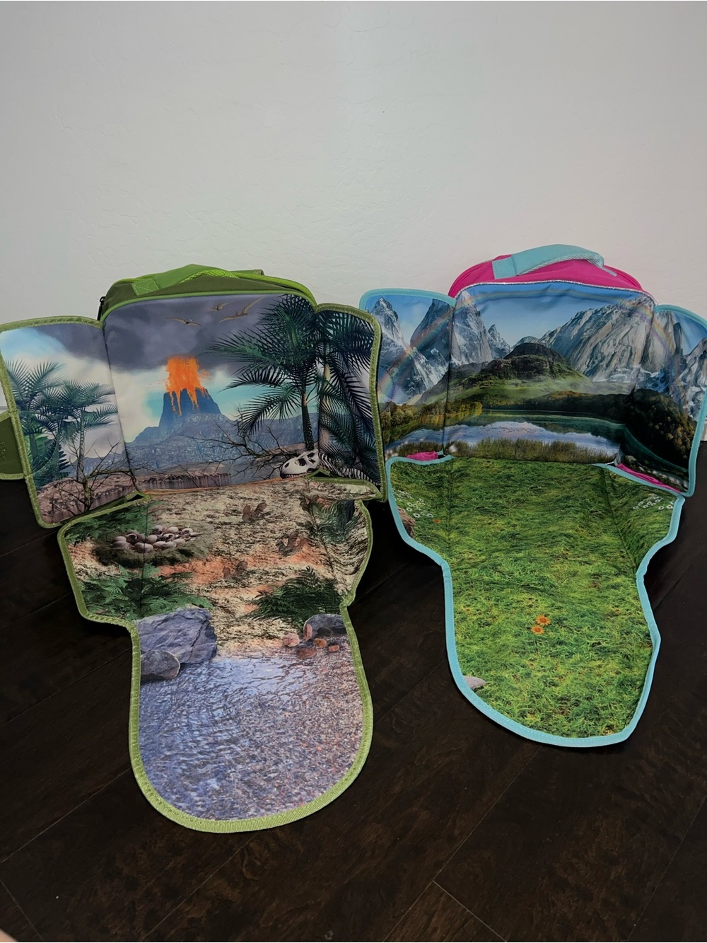 Lakeshore play scene backpacks